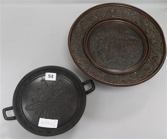 Two Art Union decorative tazza